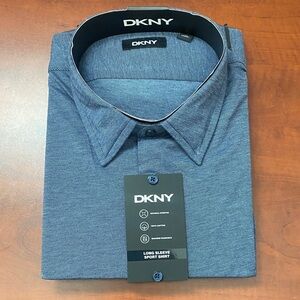 DKNY Men's Casual Blue Button Down Shirt XL